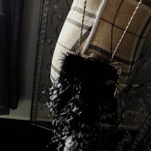 Vintage Daniele Meucci velvet & feather purse